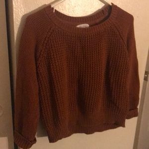 mustard orange crop sweater
